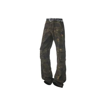 HOKLV Jeans Unisex Camouflage