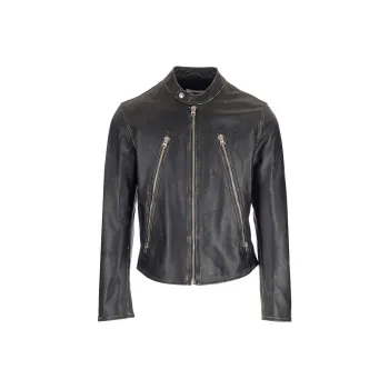 MM6 Maison Margiela FW22 Leather Jacket Men's Black