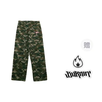 BURNIN x FCPLAYA Casual Pants Unisex Camouflage Green
