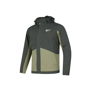 QIAODAN Trench Coat Men's Moon Gray/Green Robin Green