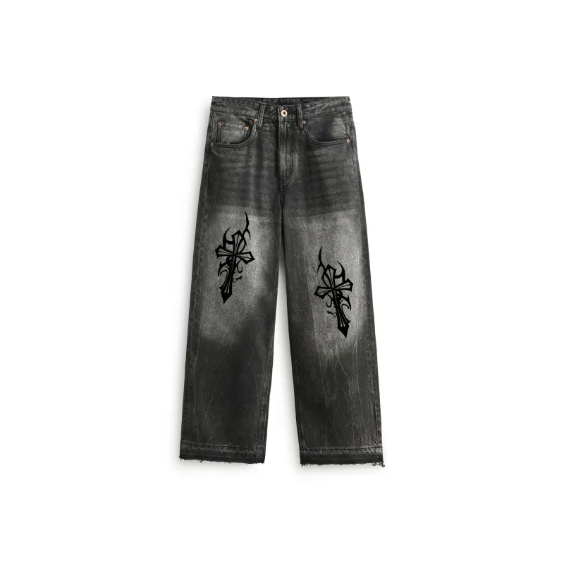 GALAXY FAIRY Jeans Unisex Dirty Black-0