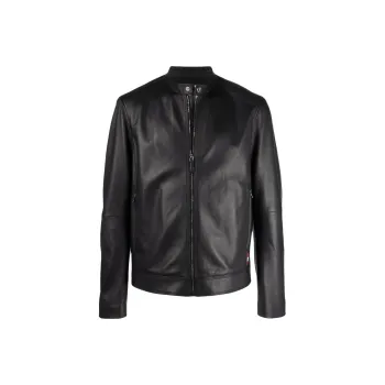 BALLY Leather Jackets Men Black