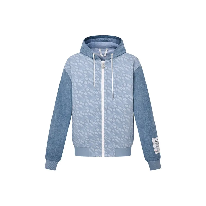 RARE Casual Coat Jacket Men's Denim Blue-0