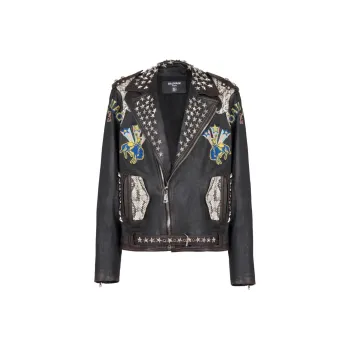 BALMAIN Embellished Western Biker Jacket