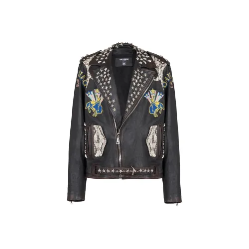 balmain koszulka Embellished Western Biker Jacket
