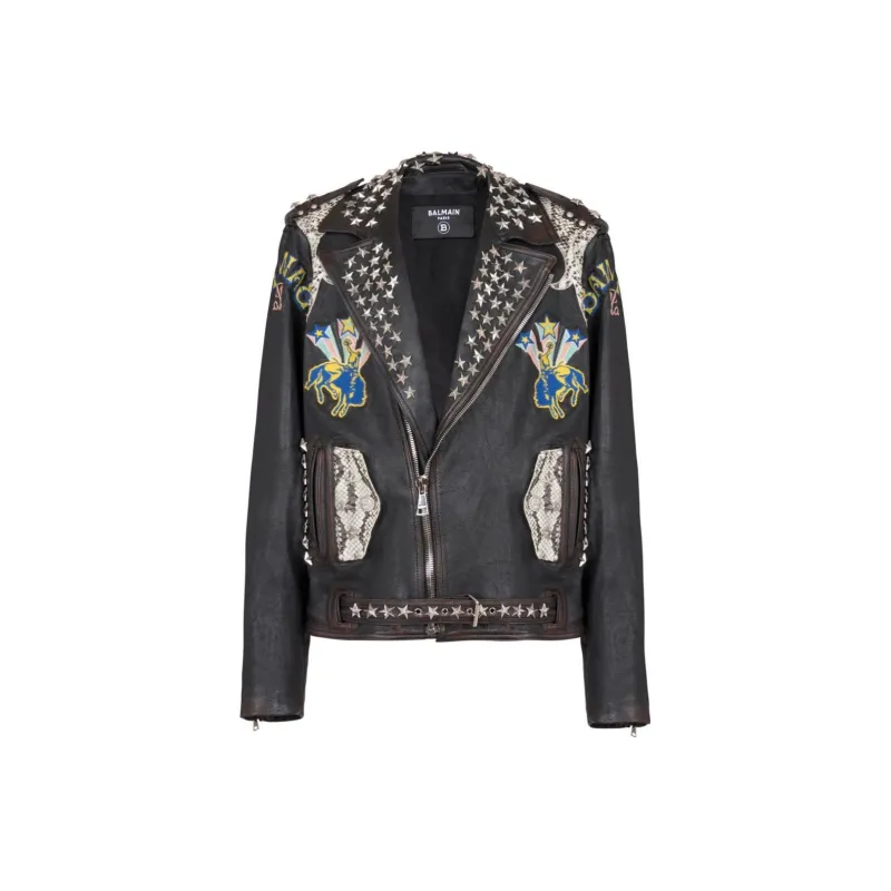 BALMAIN Embellished Western Biker Jacket-0