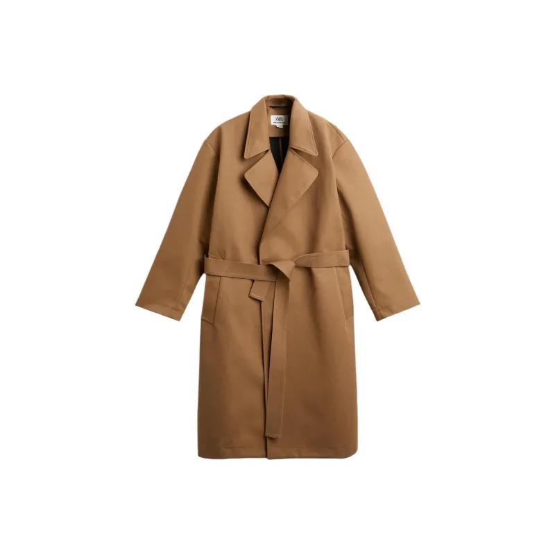 ZARA Trench Coats Men Brown-0