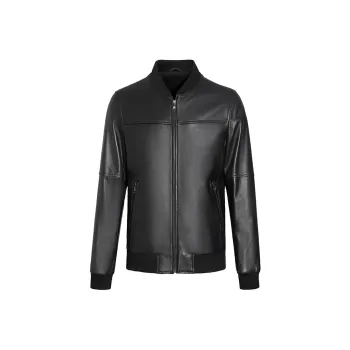 ANDREW MACKENZIE FW23 Leather Jacket Men's Black