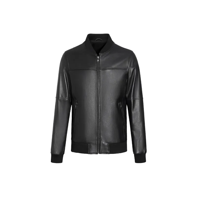 ANDREW MACKENZIE FW23 Leather Jacket Men's Black-0