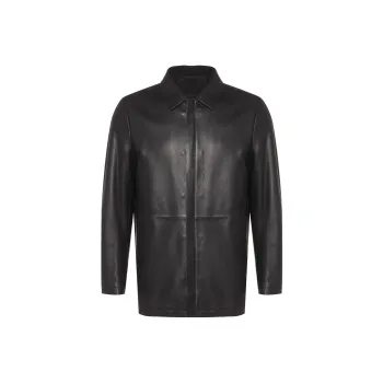 ANDREW MACKENZIE Leather Jackets Men Black