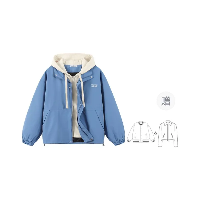 LIVINGTOWN Jacket Unisex Beige Blue-13