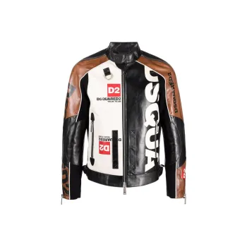 DSQUARED 2 Leather Jackets Men Brown