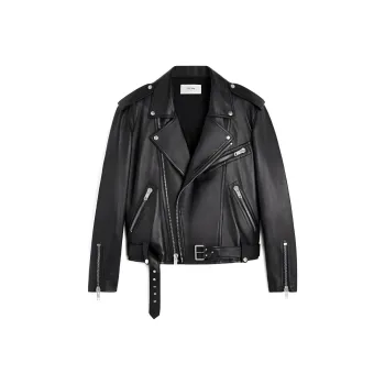 GUCCI Leather Jacket Men's Black