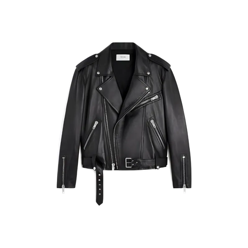 GUCCI Leather Jacket Men's Black-0