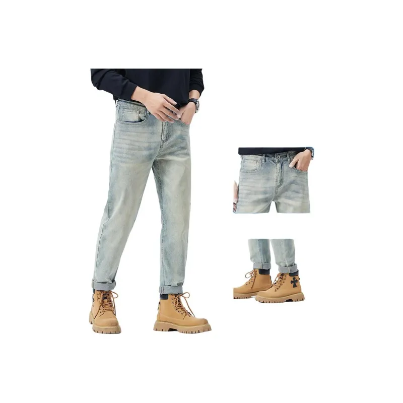 DABAISHA Jeans Men's Yellow Mud-0