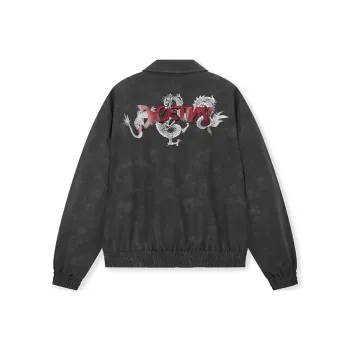 DICETINY Leather Jacket Unisex Charcoal Black