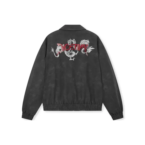 DICETINY Leather Jacket Unisex Charcoal Black
