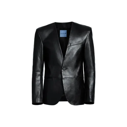 H&M Defined Waist Leather Blazer Mens
