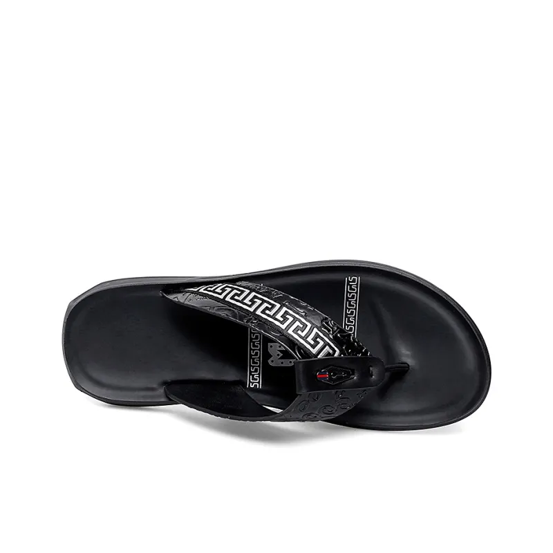 Eminu Quiet Odor Resistant Flip Flops Men's Black-2