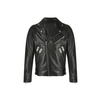 DIESEL Leather Jackets Men Black