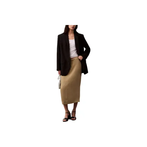 CALVIN KLEIN Casual Long Skirt Women's Khaki
