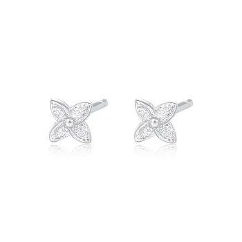 KwOnline S999 Fine Silver Stud Earrings Women's