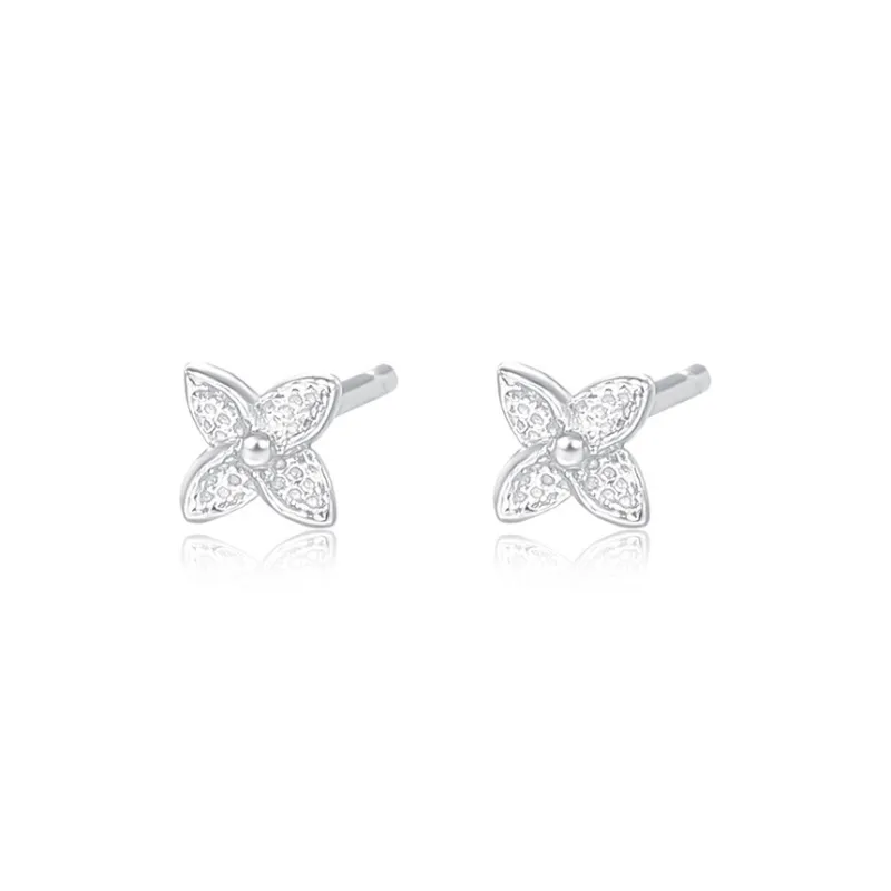KwOnline S999 Fine Silver Stud Earrings Women's-0