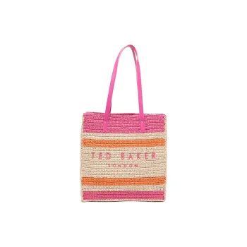 Ted Baker Polypropylene Tote Bag, Shopping Bag, Shoulder Bag Women's Rose Pink & Ecru & Orange