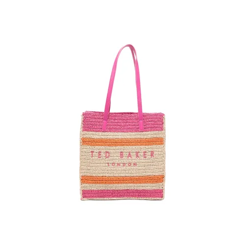 Ted Baker Polypropylene Tote Bag, Shopping Bag, Shoulder Bag Women's Rose Pink & Ecru & Orange