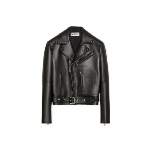LOEWE FW23 Leather Jacket Men's Black