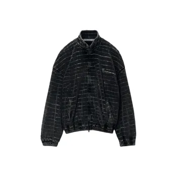Alexander Wang Crocodile effect Velvet Bomber Jacket