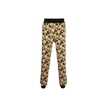 VERSACE Knitted Sports Pants Men's Yellow