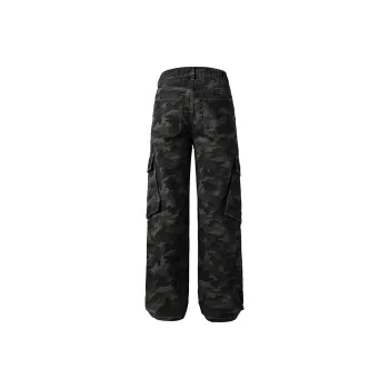 BENGEN Jeans Unisex Camouflage Gray