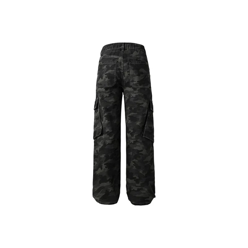 BENGEN Jeans Unisex Camouflage Gray-0