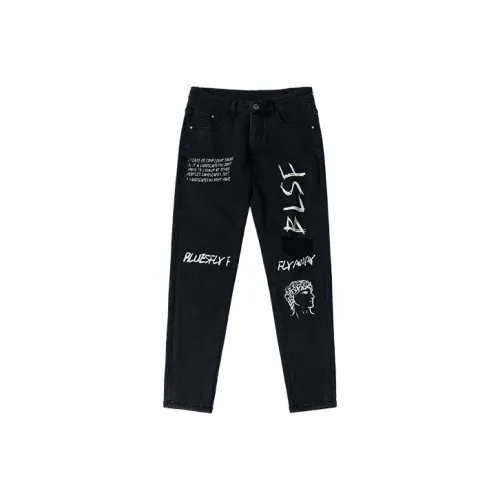 BLUESFLY Slim Fit Pants Jeans Men's Black
