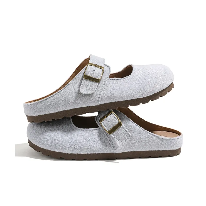 HUANQIU Quiet Abrasion Resistant Slip Resistant Closed Toe Slippers Women's Aqua-4
