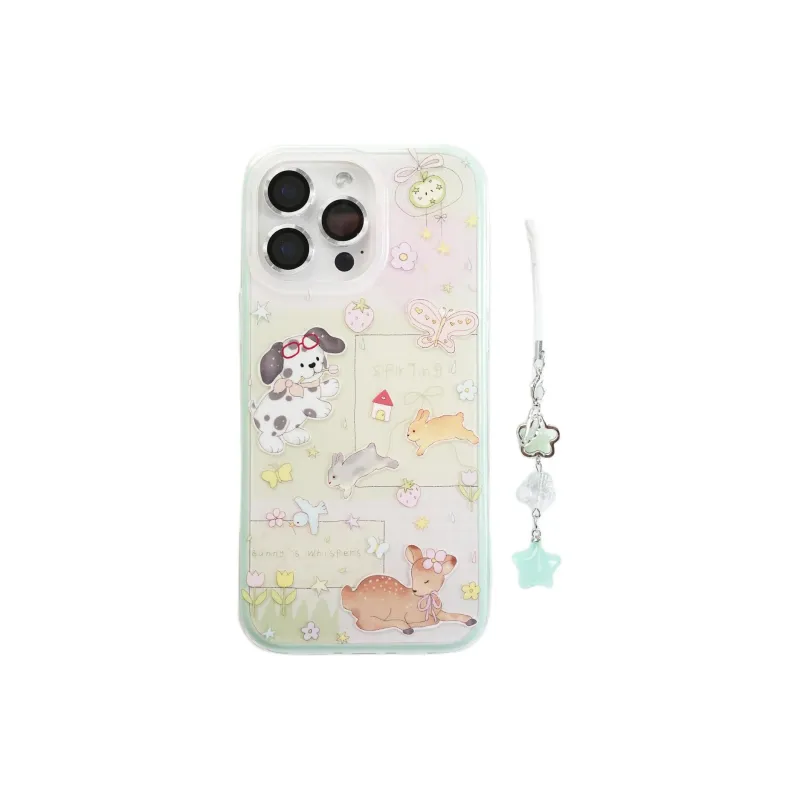 Sopi Acrylic Material Spot Dog Bunny Deer Phone Cases Compatible With IPhone 16/15 Pro Max/Apple 13/14 Pro/Max-1
