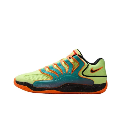Nike KD 18 Anti Slip Wear Resistant Low Top Basketball Shoes Men's Yellow Green