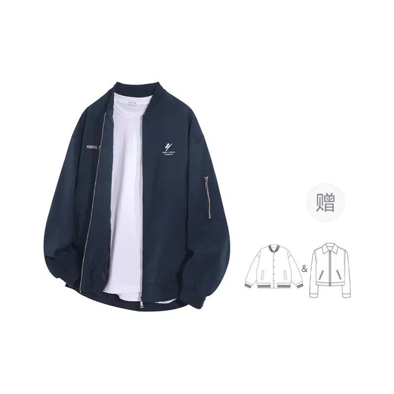 YOSICIL Jackets Coats Unisex Navy Blue-8
