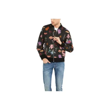 GUESS Graphic Flight Jacket Jackets Coats Men's Black
