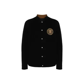 Roberto Cavalli Logo embroidered Wool Bomber Jacket