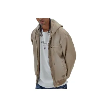 GUESS Originals Canvas Worker Hoodie Jackets Coats Men's Khaki