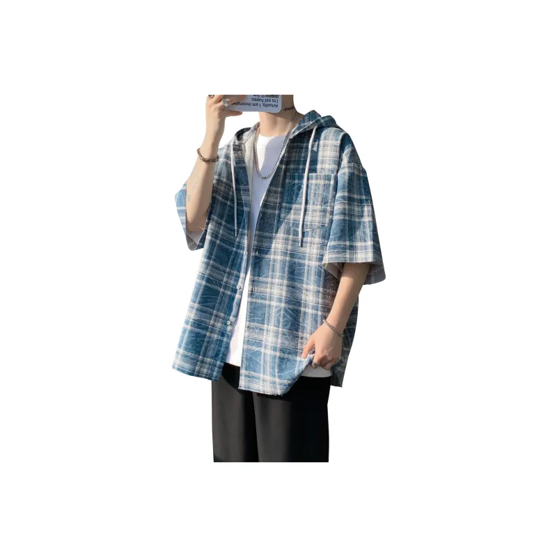 MARK WAFFLE Shirts Unisex Blue-0