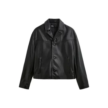 ZARA Leather Jacket Men's Black