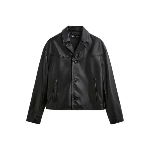 ZARA Leather Jacket Men's Black