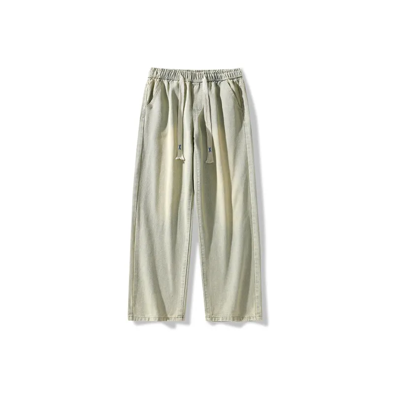 SIFLYTO Distressed Straight Fit Drawstring Jeans Unisex-14