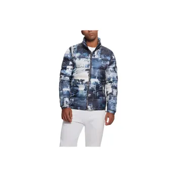 GUESS Eco Ultra-Lightweight Puffer Jacket Jackets Coats Men's Blue