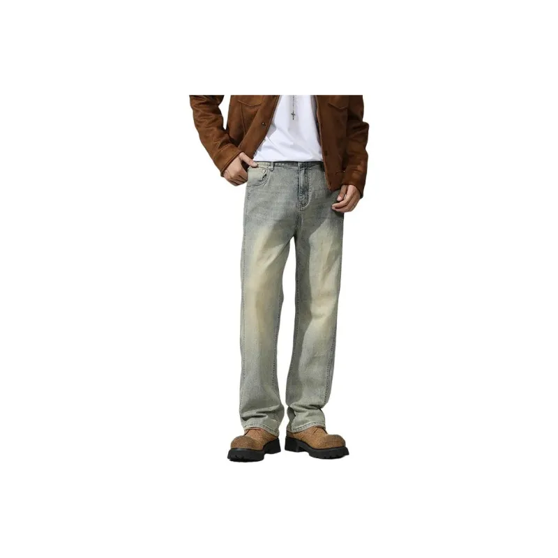DABAISHA Jeans Men's Yellow Mud-0
