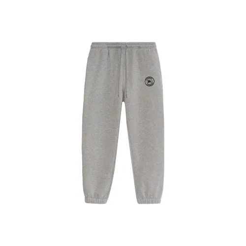 Burberry Embroidered Mélange Fleece back Cotton blend Jersey Sweatpants