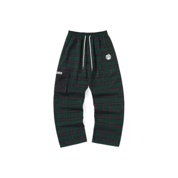 GENANX Cargo Pants Unisex Green Plaid
